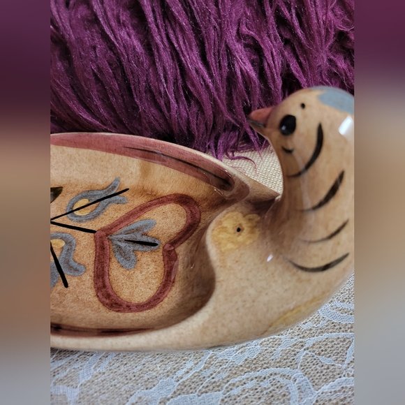 Vintage The California Cleminsons ceramic hand painted bread platter dove - Picture 10 of 15